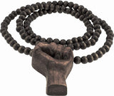 Black Power Fist All Natural Wood Pendant & Necklace