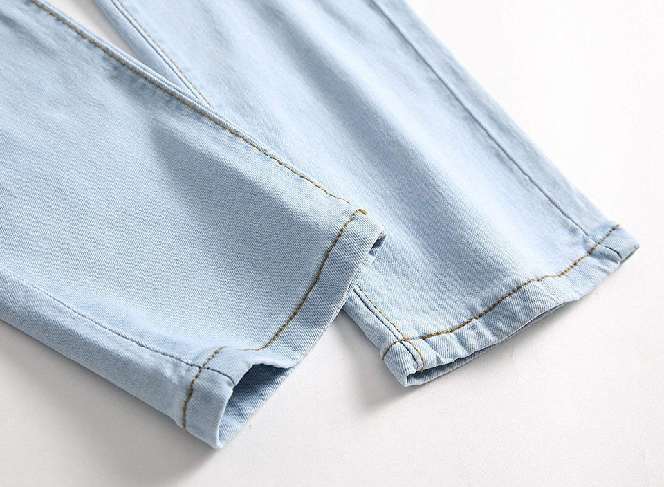 Men's Slim Fit Destroyed Ripped Jeans
