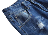 Men's Slim Fit Destroyed Ripped Jeans