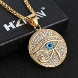 18k Gold Plated Iced Out Eye of Horus Egypt