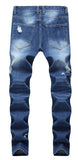 Men's Slim Fit Destroyed Ripped Jeans