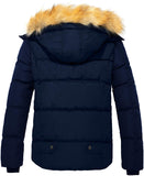 Men's Winter Puffer Coat Casual Fur Hooded Warm Outwear Jacket