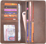 Kings Vintage Genuine Leather Long Wallets Bifold Wallet