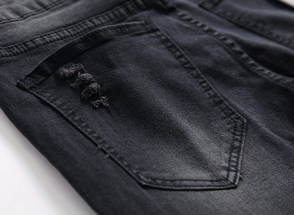 Men's Slim Fit Destroyed Ripped Jeans