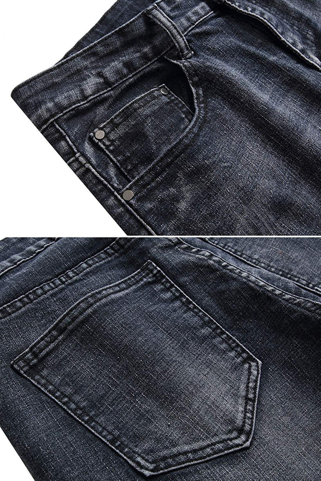 Men's Slim Fit Destroyed Ripped Jeans