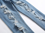 Men's Slim Fit Destroyed Ripped Jeans
