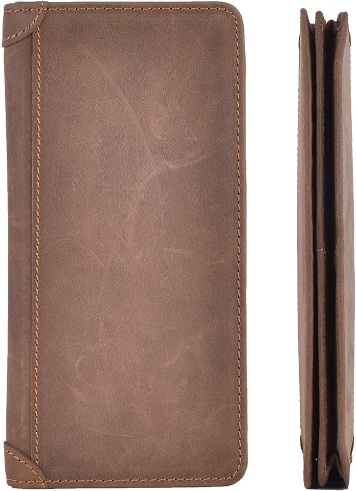 Kings Vintage Genuine Leather Long Wallets Bifold Wallet