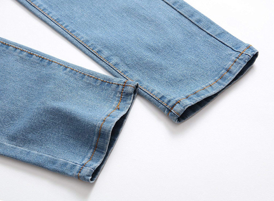 Men's Slim Fit Destroyed Ripped Jeans