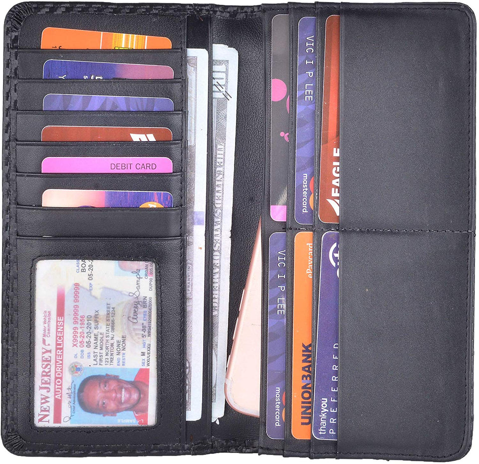Kings Vintage Genuine Leather Long Wallets Bifold Wallet