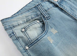 Men's Slim Fit Destroyed Ripped Jeans