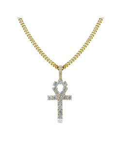 Iced Out Ankh Pendant w/ 24” chain