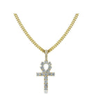 Iced Out Ankh Pendant w/ 24” chain