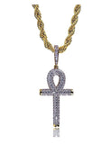 Iced Out Ankh Pendant w/ 24” chain