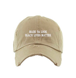 “Made Ya Look” Black Lives Matter Dad Hat (Distressed)