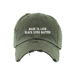 “Made Ya Look” Black Lives Matter Dad Hat (Distressed)