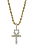 Iced Out Ankh Pendant w/ 24” chain
