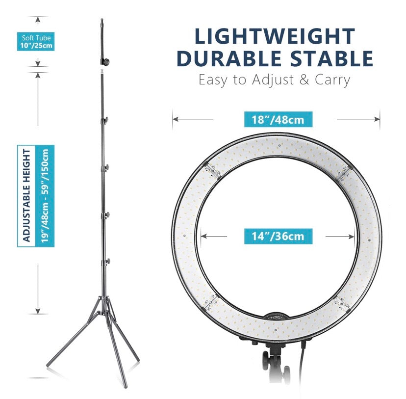 Black Dollar Ring Light 18” / 48cm