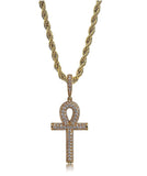 Iced Out Ankh Pendant w/ 24” chain