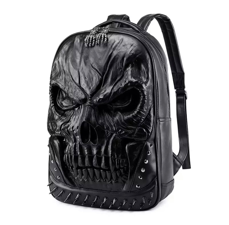 Leather Skull Backpack