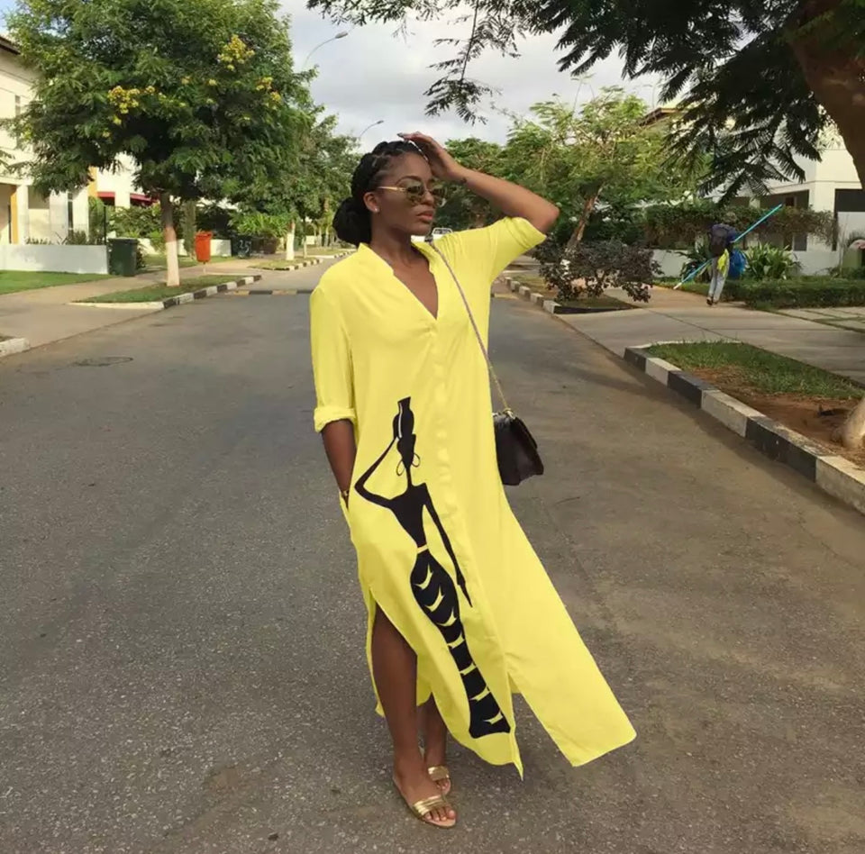 Queen Nerfetiti Button Down Dress
