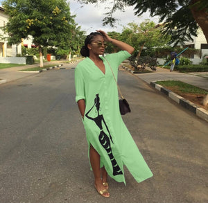 Queen Nerfetiti Button Down Dress