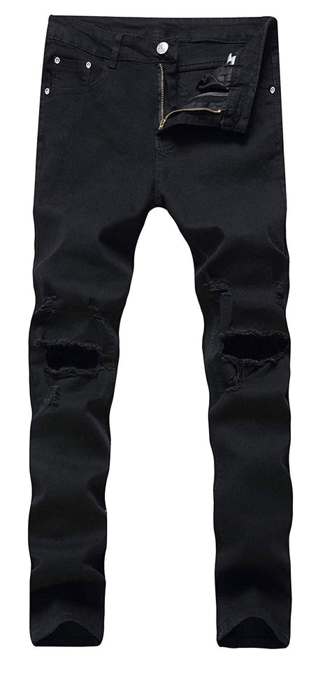 Men's Slim Fit Destroyed Ripped Jeans