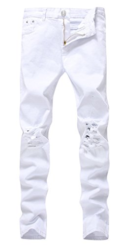 Men's Slim Fit Destroyed Ripped Jeans