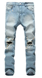 Men's Slim Fit Destroyed Ripped Jeans