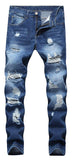 Men's Slim Fit Destroyed Ripped Jeans
