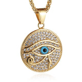 18k Gold Plated Iced Out Eye of Horus Egypt
