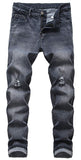Men's Slim Fit Destroyed Ripped Jeans