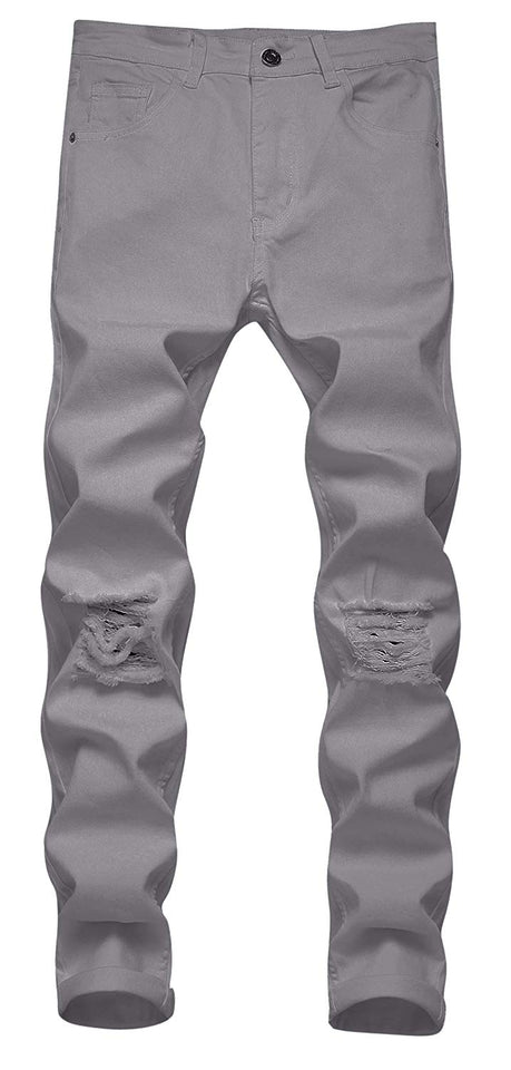 Men's Slim Fit Destroyed Ripped Jeans