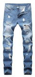 Men's Slim Fit Destroyed Ripped Jeans