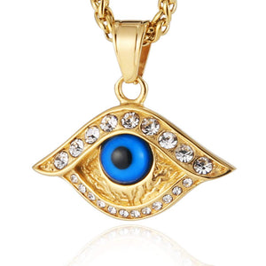 18k Gold Plated Iced Out Eye of Horus Egypt