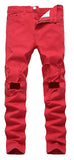 Men's Slim Fit Destroyed Ripped Jeans