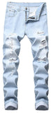 Men's Slim Fit Destroyed Ripped Jeans