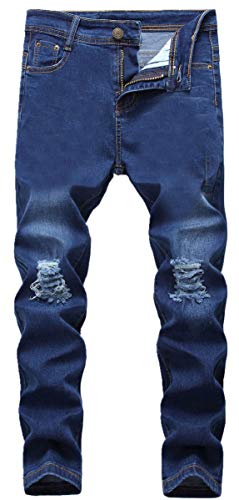 Men's Slim Fit Destroyed Ripped Jeans
