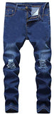 Men's Slim Fit Destroyed Ripped Jeans