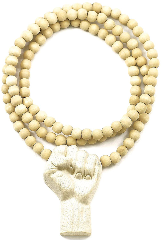 Black Power Fist All Natural Wood Pendant & Necklace