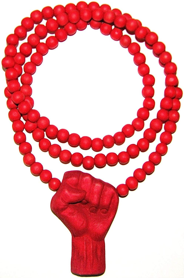 Black Power Fist All Natural Wood Pendant & Necklace